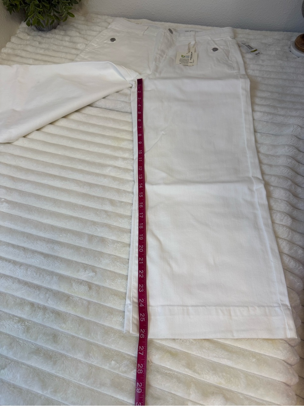 Curve Appeal white high rise wide leg crop jeans Size 14 32 - Picture 4 of 12